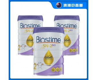 【澳洲直邮包邮】Biostime 合生元 婴儿金装羊奶粉2段 800克x3罐/箱（6-12个月适用)